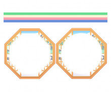 전통문양 창문 띠지 라벨