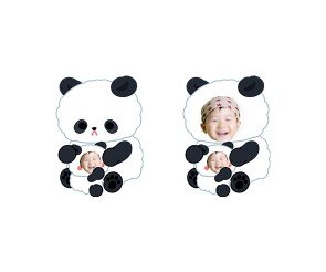 아기 판다와 엄마 판다 합성이미지