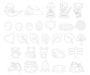 가을 캠핑 색칠 모음