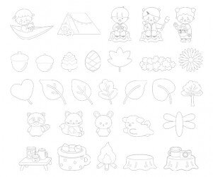 가을 캠핑 색칠 모음