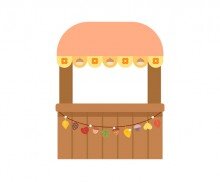 가을 카페 가판대