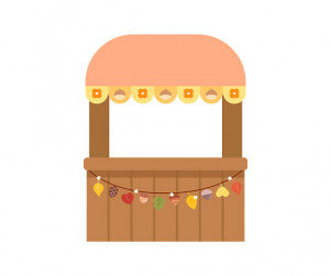 가을 카페 가판대