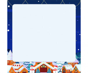 눈 내리는 마을 메모지