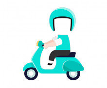 배달기사 오토바이 합성이미지
