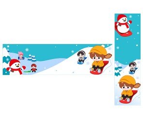 즐거운 눈썰매 놀이 가로 세로 배너(문구없음)