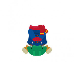 썰매 타는 아이 합성이미지