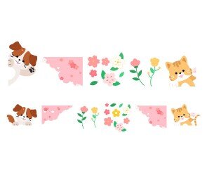 [개별도안] 동물 벚꽃 창문, 문장식 만들기