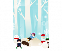 겨울 호빵 눈사람 배경