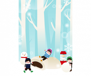 겨울 호빵 눈사람 배경