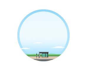 버스 정류장 라벨