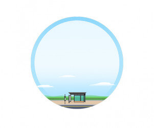 버스 정류장 라벨