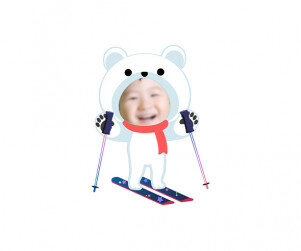 스키타는 북극곰 합성이미지