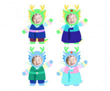 한복 입은 청룡 합성이미지