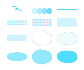 하늘색 꾸미기 스티커