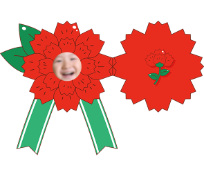 브로치형 카네이션 합성 카드