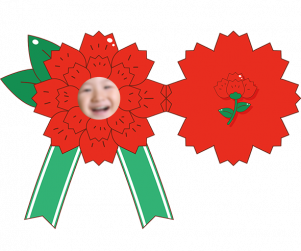 브로치형 카네이션 합성 카드