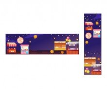 달밤 야시장 가로 세로 배너(문구없음)