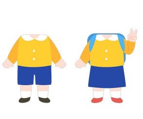 원복 입은 어린이 합성이미지