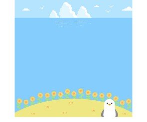 해바라기와 바다 메모지