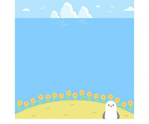 해바라기와 바다 메모지