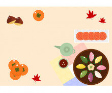 한가위 음식 배경