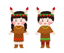 인디언 전통의상 입은 아이