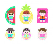 튜브 타고 있는 아이