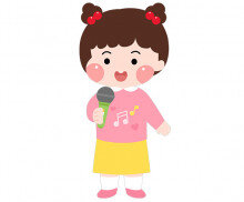 노래 부르는 여자 아이