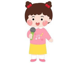 노래 부르는 여자 아이