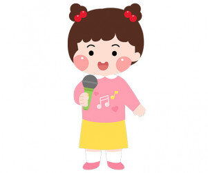 노래 부르는 여자 아이