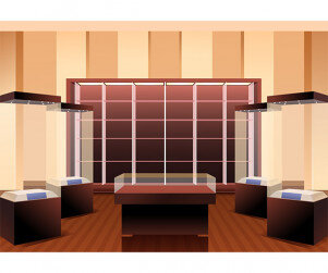 박물관 배경(전시품 없음)