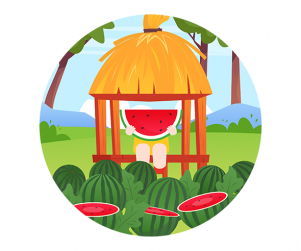 수박 여자아이 합성 라벨