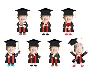 졸업하는 아이들(여아) 합성이미지