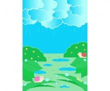 비 오는 날 배경