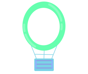 민트 열기구 가랜드