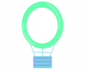 민트 열기구 가랜드