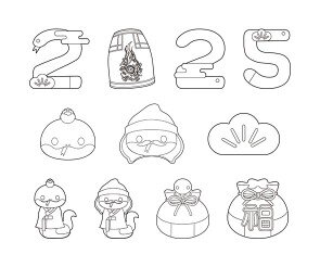 2025 새해 푸른 뱀 색칠 모음