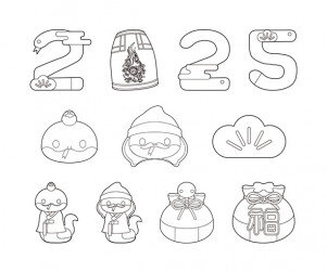 2025 새해 푸른 뱀 색칠 모음