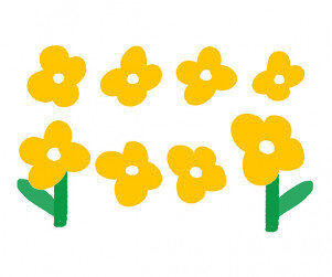 노랑꽃(무료도안)