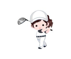 골프하는 아이(여아)