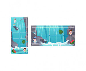 계곡에 왔어요 원고지 레터링(문구없음)