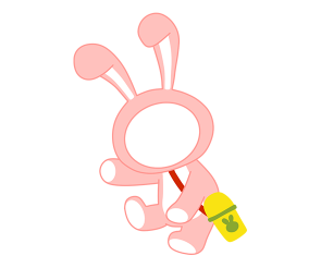 분홍 토끼 합성 이미지