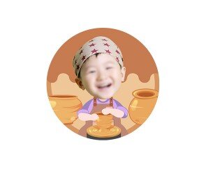 도자기 만드는 아이 합성 라벨