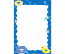 바다 물놀이 테두리