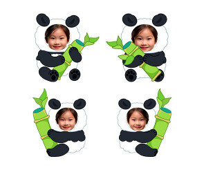 대나무(개운죽)와 판다 합성이미지