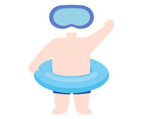 튜브 낀 남자아이 합성이미지