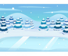 겨울 호수 스케이트장 배경(아이없음)