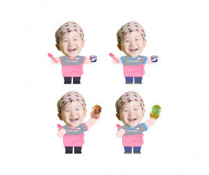 아이스크림 가게 점원 합성이미지