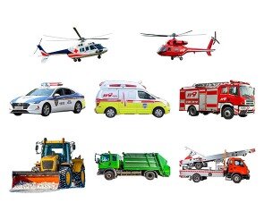 교통기관(사다리차,제설차,닥터헬기,소방헬기,구급차,경찰차,쓰레기수거차,소방차)