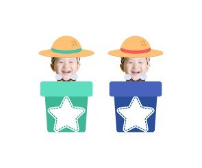 화분 속 아이 합성 이름표